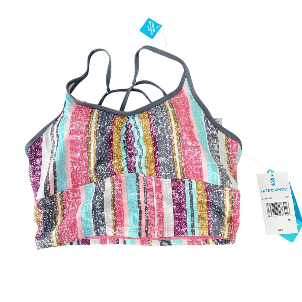 Free Country NWT Womens Tankini Sz M Summer Travel Beachy Boho Colorful Resort